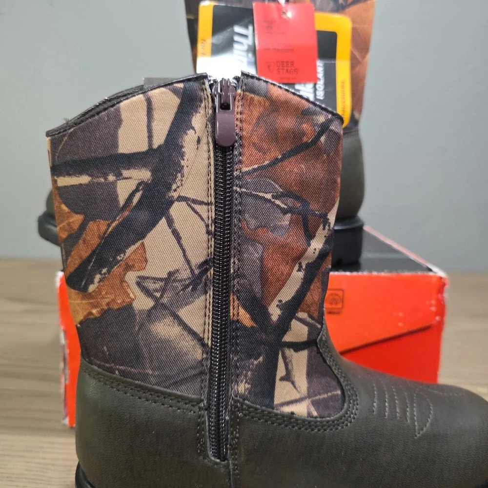 Kids Boots Tour Camouflage Water repellant Thinsulate Zipper Sz 1 Tractor Supply